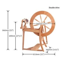 Ashford Traditional Spinning Wheel - Double Drive - Unfinished -Stella Sales ASH DDSWb 77072.1580227320