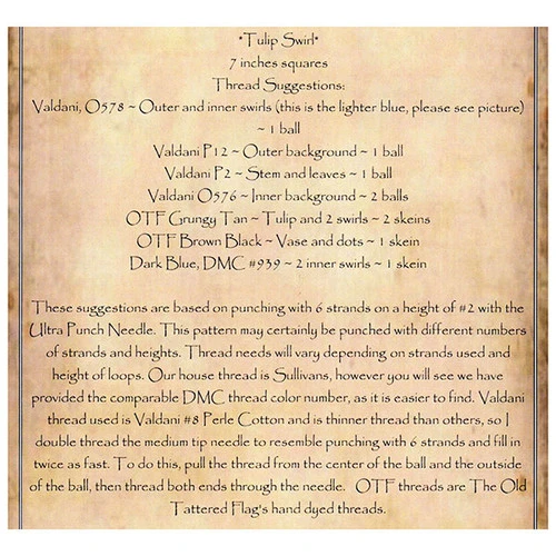Punch Needle Pattern - Tulip Swirl 2 Punch Needle Pattern - Tulip Swirl - Image 2