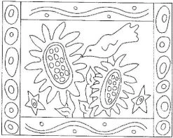One Crow And Sunflowers Rug Pattern