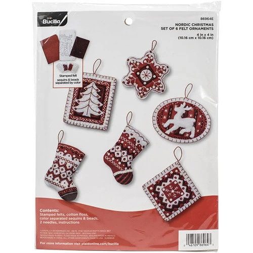 Bucilla Felt Ornaments Applique Kit - Nordic Christmas 3 Bucilla Felt Ornaments Applique Kit - Nordic Christmas - Image 3