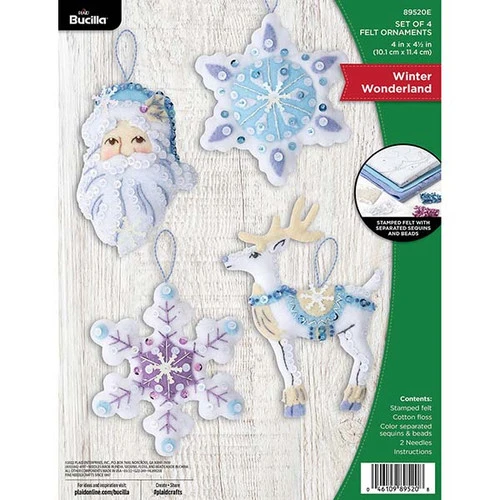 Bucilla Felt Ornaments Applique Kit - Winter Wonderland 3 Bucilla Felt Ornaments Applique Kit - Winter Wonderland - Image 3